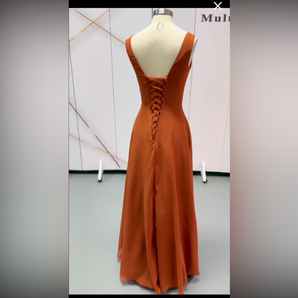 Size small bridesmaid dress color burnt orange